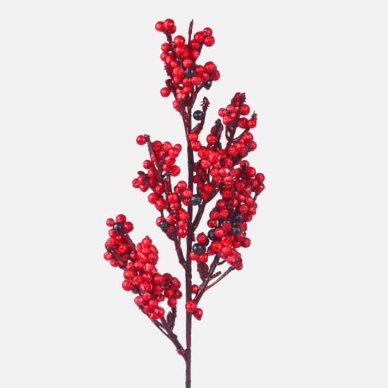 Artificial Berries Branch Two Tone Red 50cm - X23035 BAY1C