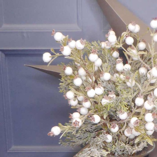 Artificial Snow Berries with Spruce Stem 45cm - X22064