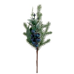 Artificial Blueberries and Pine Stem 45cm - X25043