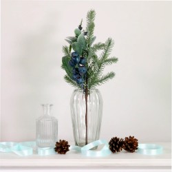Artificial Blueberries and Pine Stem 45cm - X25043