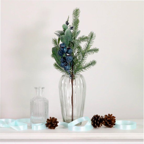 Artificial Blueberries and Pine Stem 45cm - X25043 Artificial Blueberries and Pine Stem 45cm - X25043