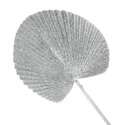 Artificial Fan Palm Leaf Silver Glitter - X22019 : Delivery due Sept 2022