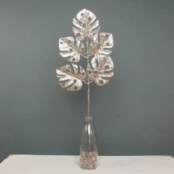 Glitter Monstera Leaves Champagne Gold - X25024