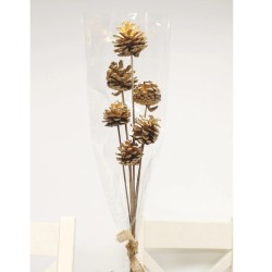 Gold Pine Cones on Sticks Pack of 6 - X25040