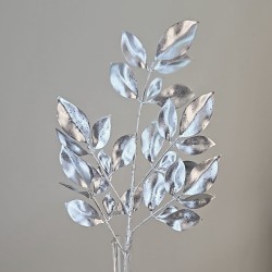 Metallic Bayleaves Spray Silver 71cm - X25057