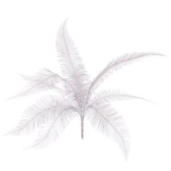 Metallic Feather Fern Plant Silver 47cm  - X25057