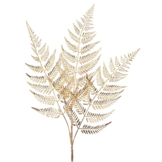 Metallic Fern Spray Gold 66cm - X25067