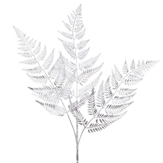 Metallic Fern Spray Silver 66cm - X25068