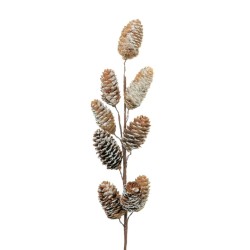 Snowy Pine Cone Branch Natural - X25042