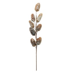 Snowy Pine Cone Branch Natural - X25042