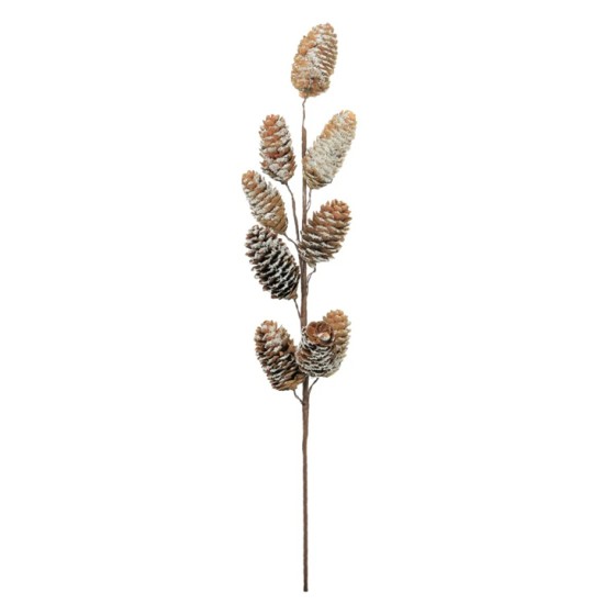 Snowy Pine Cone Branch Natural - X25042