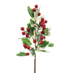 Artificial Holly Branch Variegated 62cm - X25030