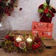 Apple and Pine Cone Christmas Tea Light Holder - X22055A FR1B