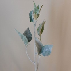 Flocked Dahlia Leaf Spray with Glitter 53cm - X21008