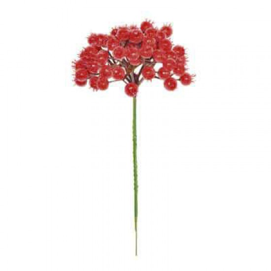 Artificial Red Berries Pick 18cm - X19300 BAY3A