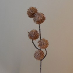 Frosted Artificial Globe Thistle Bronze 53cm - X21038