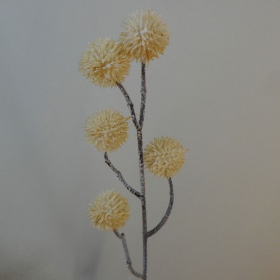 Frosted Artificial Globe Thistle Cream 53cm - X21036