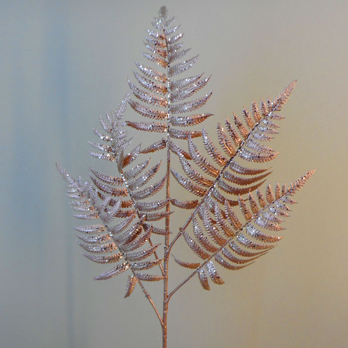 Gold Glittered Fern Garland