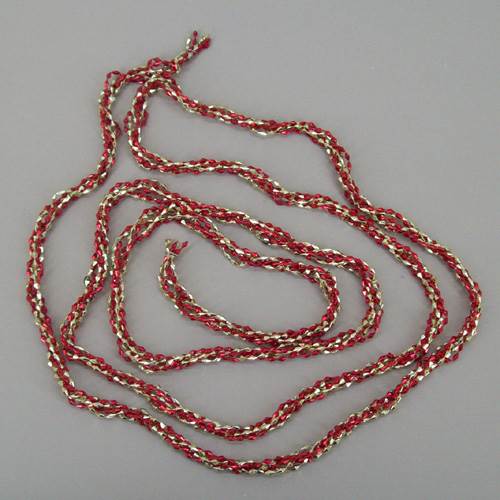 Metallic Red Beaded Pearl Garland