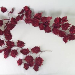 Deluxe Holly Christmas Garland Dark Red - 13X050