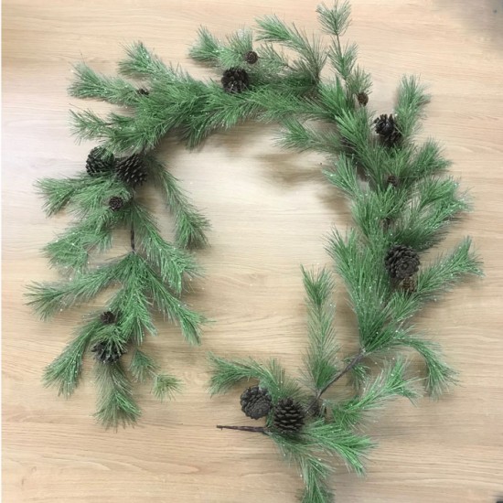 Glitter Spruce Christmas Garlands with Cones 180cm - X20040