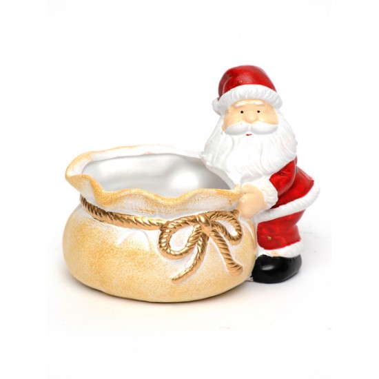 Christmas Sweetie Bowl Santa with Sack - 14X009