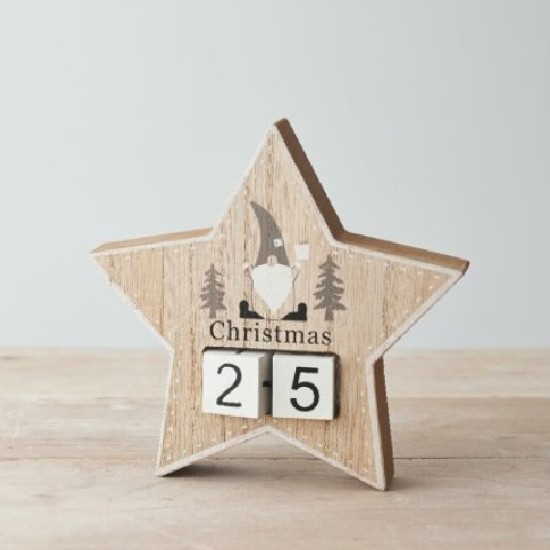 Christmas Countdown Star 15cm - X24064