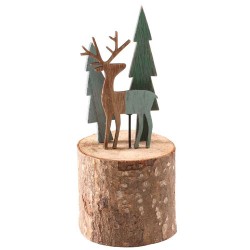 Wooden Christmas Decorations Woodland Reindeer 16.5cm - X029c 