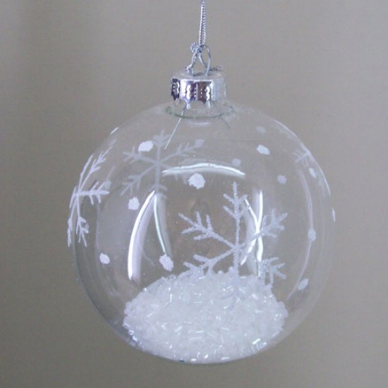 white glass christmas baubles