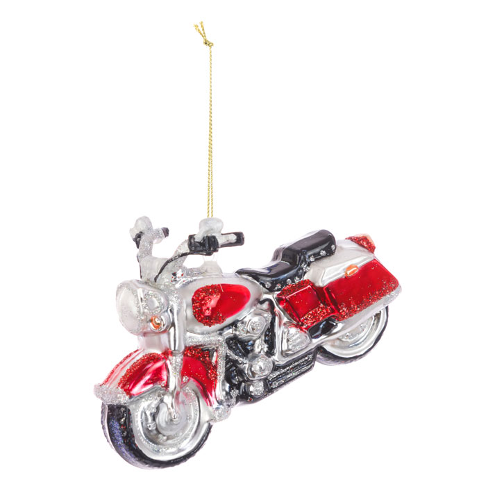 Glass Motorbike Christmas Baubles Christmas Baubles and Tree Trim