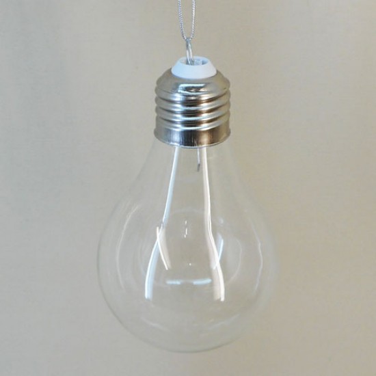 Clear Glass Light Bulb Christmas Baubles - 17X020