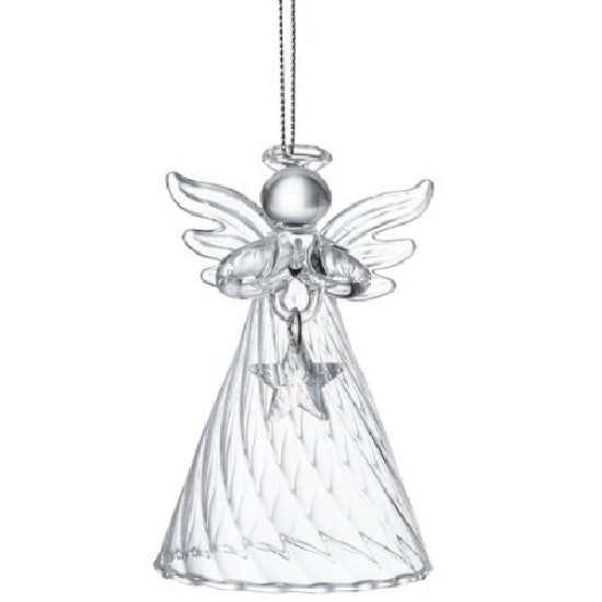 Glass Angel with Star Christmas Baubles 100mm - X24048 SUN2C