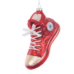 Glass Sneaker Christmas Baubles Red - X25071