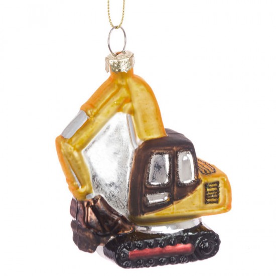 Glass Digger Christmas Baubles Yellow - X21080