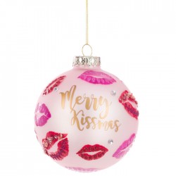 Glass Luscious Lips Christmas Baubles 100mm - X21064