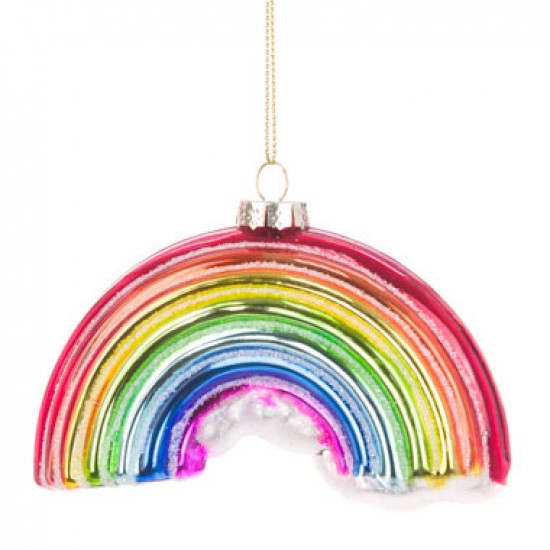 rainbow christmas baubles