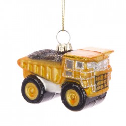Glass Truck Christmas Baubles Yellow - X21081
