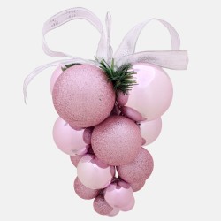 25cm Grape Shatterproof Christmas Baubles Pink - X23058