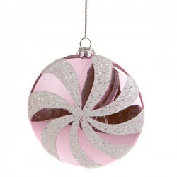 Large Pink Candy Swirl Christmas Baubles - X21051