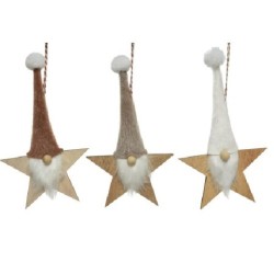 Set of 3 Assorted Gonk Star Christmas Baubles - X24042