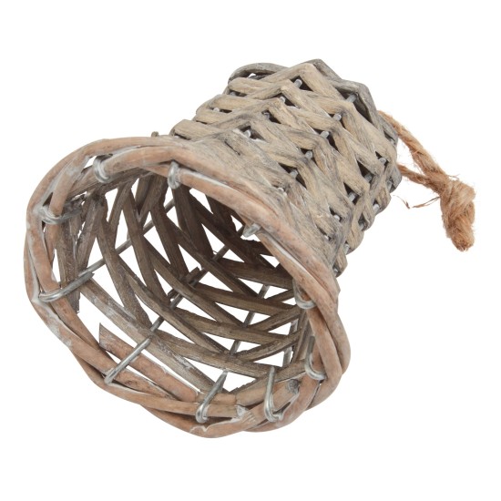 The Noel Collection Small Wicker Bell Decoration  - X24031 BAY3C