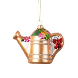 Watering Can Glass Christmas Bauble - X23067