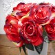 Artificial Rose Buds Posy Red Sparkle - X22007 