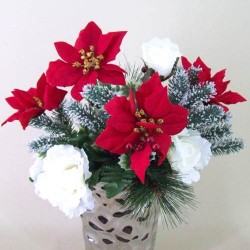 Christmas Poinsettias and Roses Bouquet - X19015