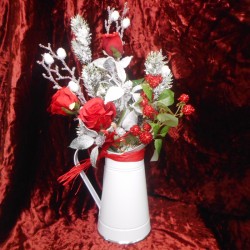 Christmas Flower Arrangements  in White Jug - X22066
