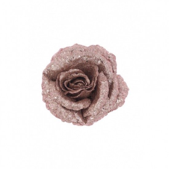 Christmas Clip on Glitter Rose Pink 16cm - X22050 