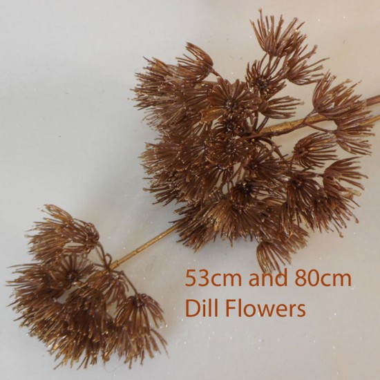 Giant Dill Flower Bronze Glitter 80cm - X21033