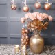60mm Shatterproof Christmas Baubles Rose Gold Pack of 24 - X19065