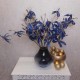 Blue Crackle Glass Flower Vase 20cm *SECONDS* - GL093 9E