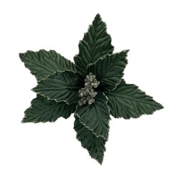 Velvet Poinsettia on Short Stem Dark Green - X25006